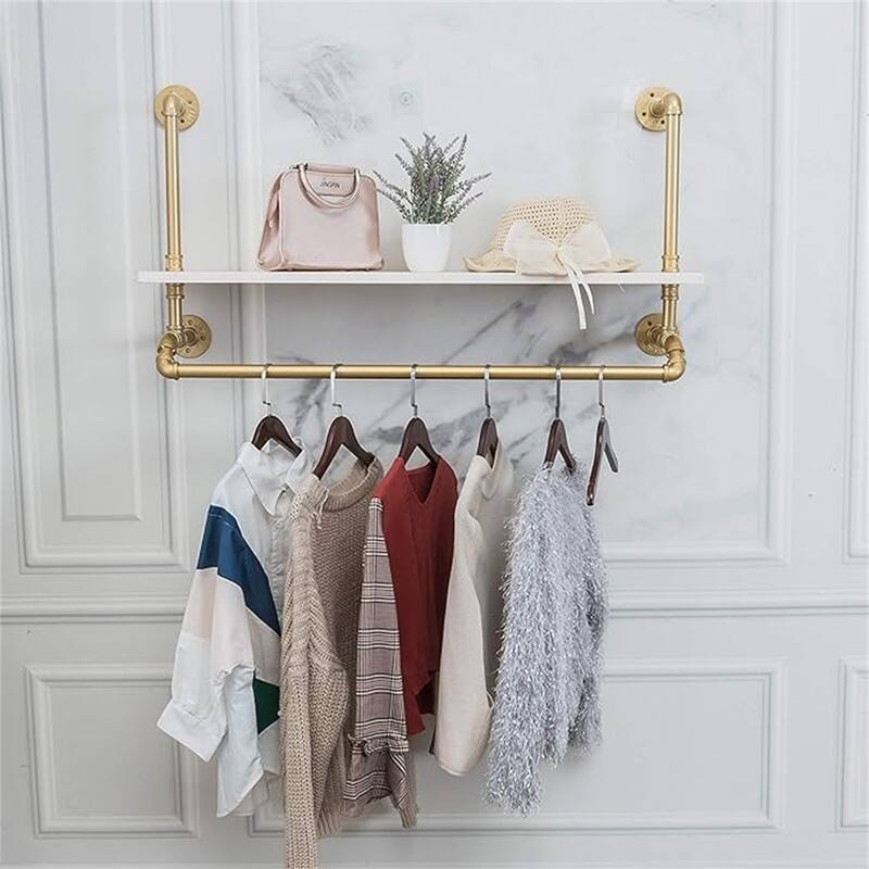 Gold,White,Industrial Detachable Wall Mounted - 20"D x 40"W x 10"H