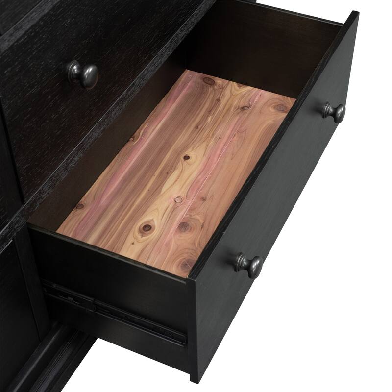 Furniture of America Lucan Modern 4-Piece Farmhouse Black Solid Wood Panel Bedroom Set