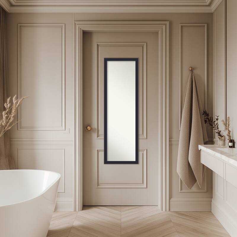 Havana Non-Beveled Framed Full-Length On the Door Mirror - Havana Black Bronze - 17 x 51 in