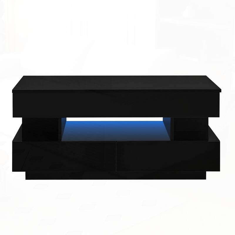 Lift-Top Coffee Table with High-Gloss Finish for Living Room