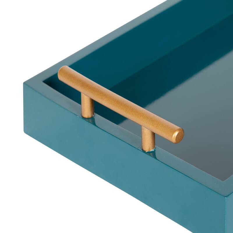 Kate and Laurel Lipton Rectangle Wood Tray Set - 2 Piece