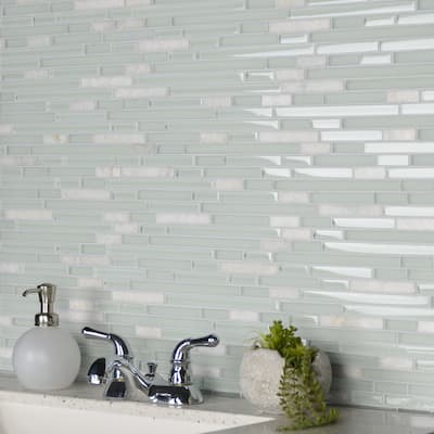 Merola Tile Tessera Piano Ming 11.75" x 11.86" Glass and Stone Mosaic