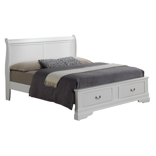 LYKE Home Anabelle Wood Panel White Storage Bed - Bed Bath & Beyond ...