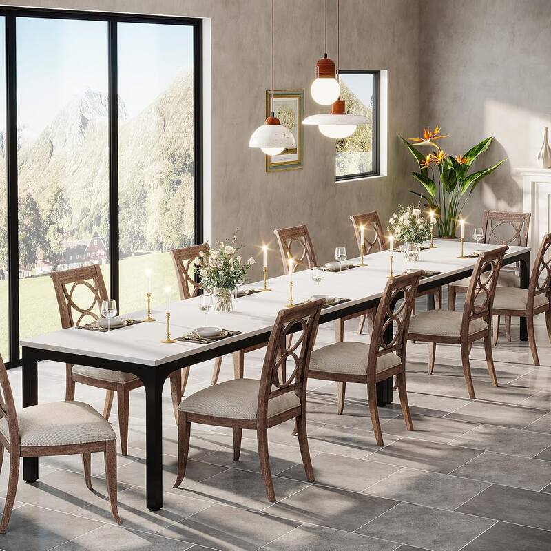 78.7" Rectangular Dining Table, Wood Kitchen Table for Home, Restaurant, Cafe, Office, Apartment, Bakery