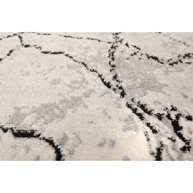 Polypropylene Lightning Moder Oriental Area Rug