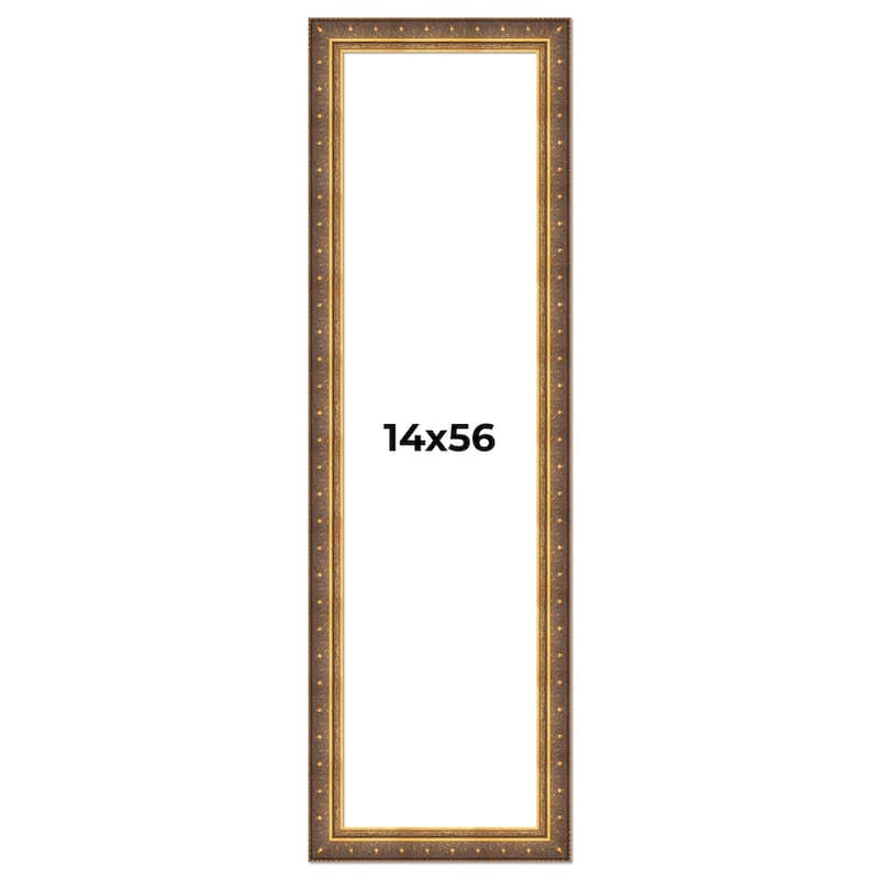 14x56 Frame Gold Real Wood Picture Frame inches Interior Frame Depth 1 inches Museo Bronze Ornate Photo Frame with UV Acrylic