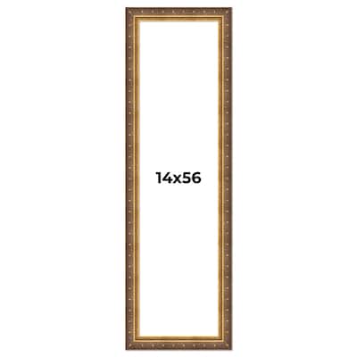 14x56 Frame Gold Real Wood Picture Frame inches Interior Frame Depth 1 inches Museo Bronze Ornate Photo Frame with UV Acrylic