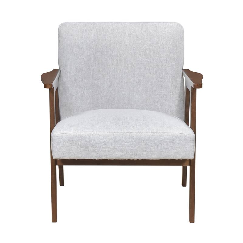 Dean 27" Textured Fabric Accent Chair - Solid Rubberwood Frame