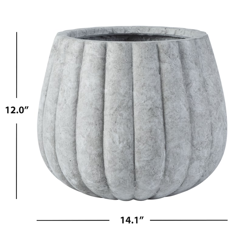 SAFAVIEH Outdoor Aylin Concrete Planter - 14"W x 14"D x 12"H
