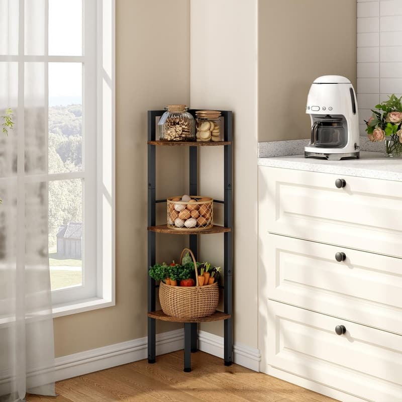 Small Corner Shelf Stand - 10.2"D x 10.2"W x 39.6"H