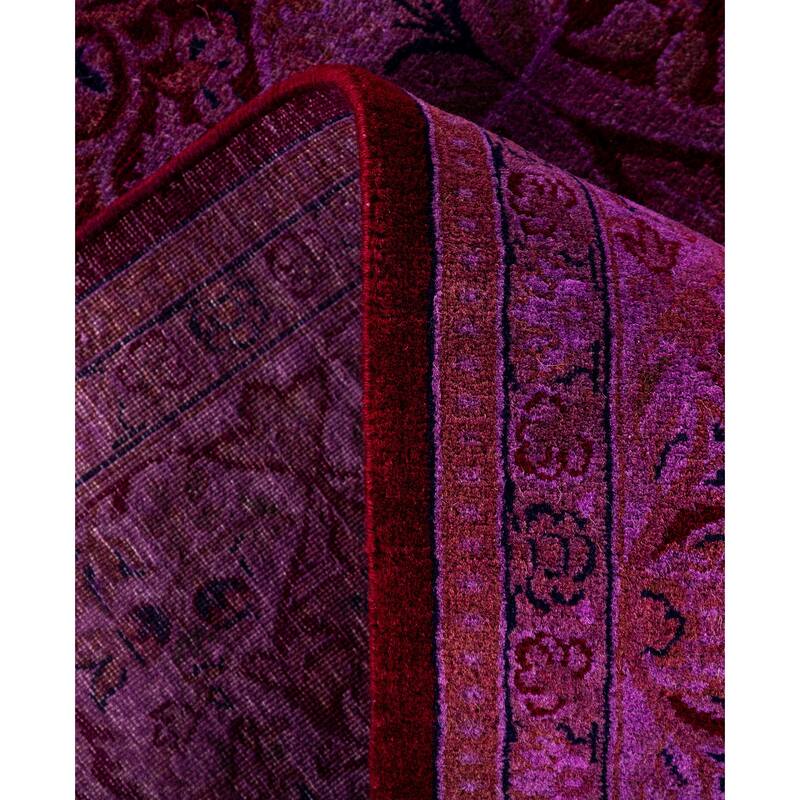 Overdyed One-of-a-Kind Hand-Knotted Area Rug - Purple - 6' 0" x 6' 2"