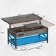 preview thumbnail 21 of 27, Lift Top Coffee Table with LED Lights and USB Port, Modern Farmhouse Convertible Dining Table