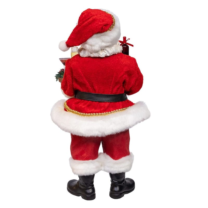 Kurt Adler 10.5-Inch Fabriche Wine Santa