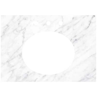 Native Trails VT30-O1714-CA-3 Carrara 30" Marble Vanity Top with Three