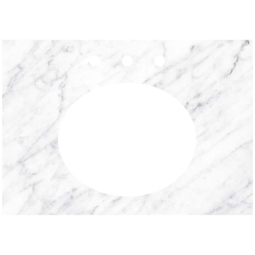 Native Trails VT30-O1714-CA-3 Carrara 30" Marble Vanity Top with Three
