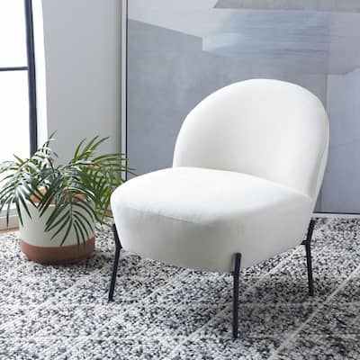 SAFAVIEH Brax Petite Velvet Slipper Chair - 21 in. W x 26 in. D x 26 in. H