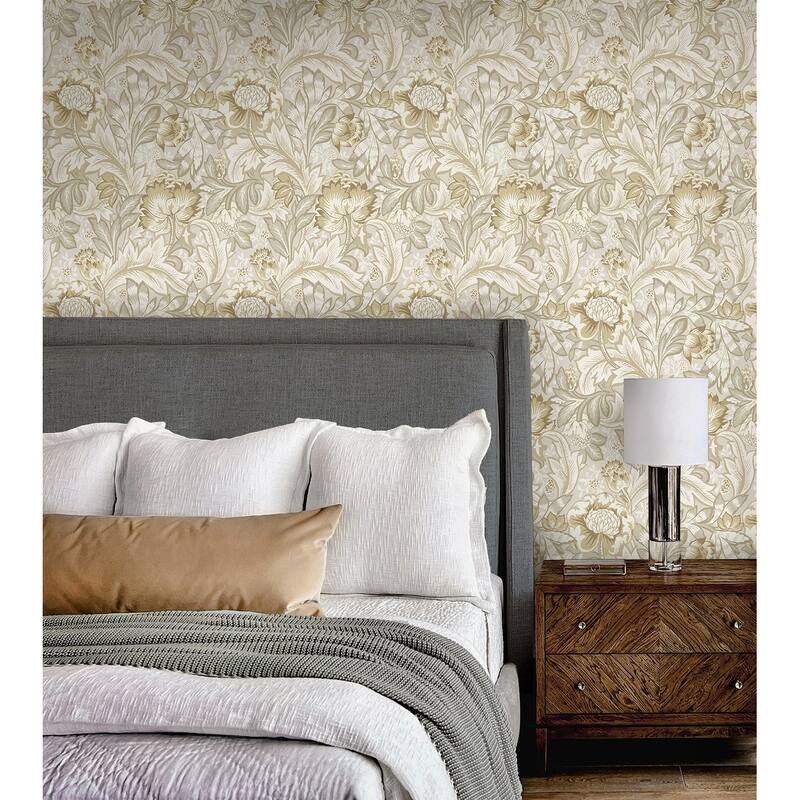 NextWall Acanthus Garden Floral Peel and Stick Wallpaper