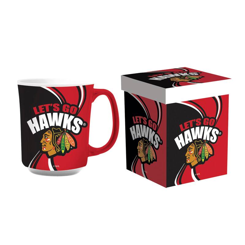 Chicago Blackhawks, 14 oz Ceramic Coffee Mug w/ Gift Box