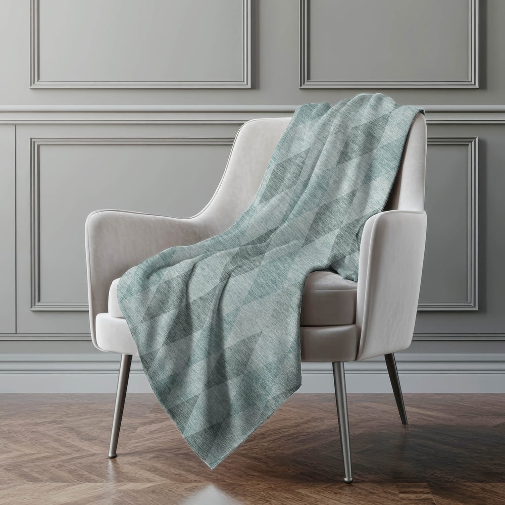 Premium Machine Washable Modern Argyle Sherpa Throw Blanket