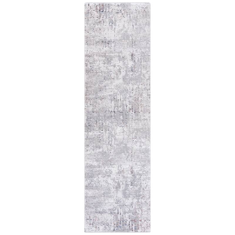 SAFAVIEH Elwood Miku Modern Abstract Rug - Grey/Ivory - 2'3" x 8' Runner