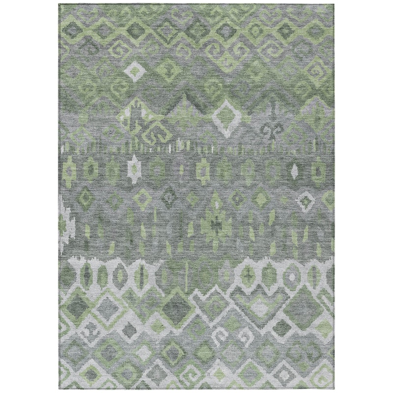 Machine Washable Indoor/ Outdoor Boho Moroccan Chantille Rug