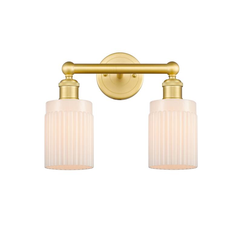 Innovations Lighting 616-2W-12-14 Hadley Vanity Hadley 2 Light 14" - Satin Gold / Matte White