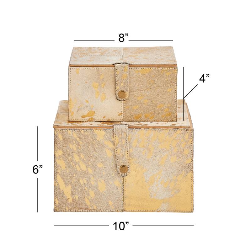 Leather Natural Box (Set of 2)