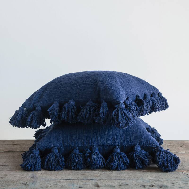 Cotton Pillow with Tassels