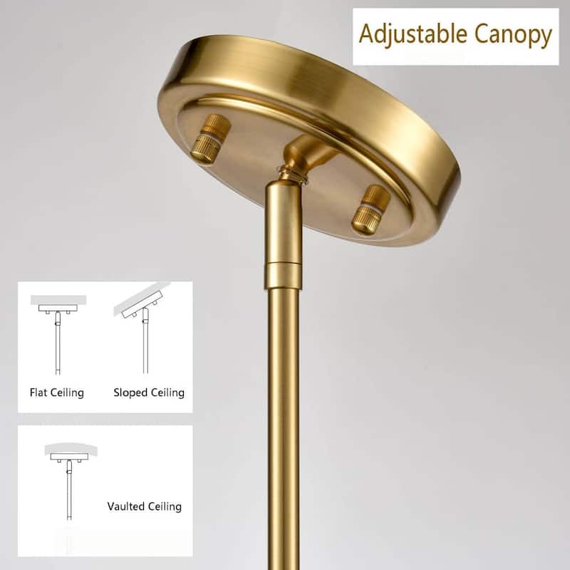 Como Modern Gold Pendant Light Fixture Kitchen Island with Dome Opal Glass