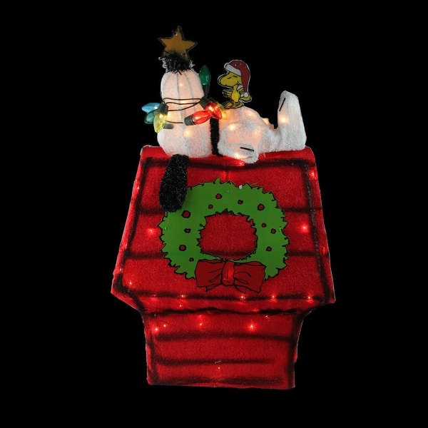 Shop 27 Red And Green Pre Lit Peanuts Snoopy With Star Christmas
