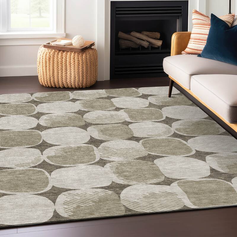 Machine Washable Indoor/ Outdoor Chantille Puffy Modern Rug