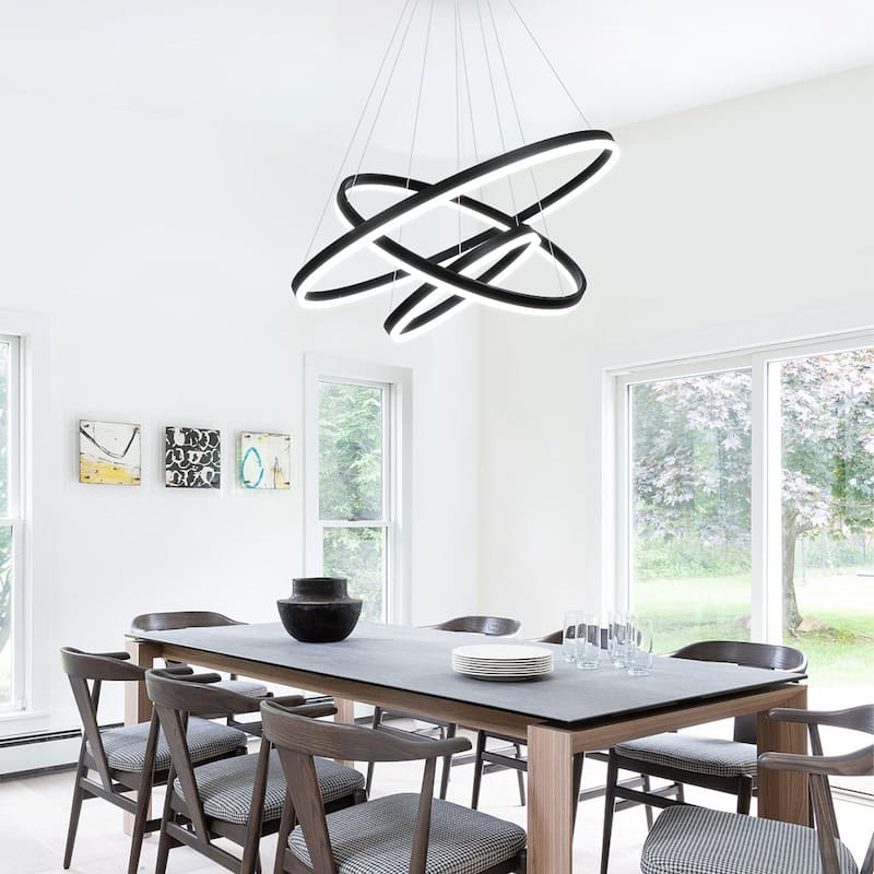 Modern Dimmable 3-Light Unique Tiered LED Chandelier