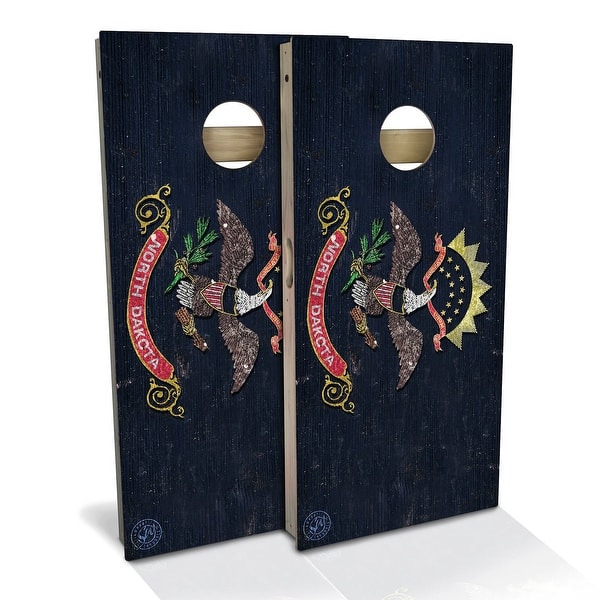 slide 2 of 8, North Dakota Flag Outdoor Cornhole Board Set