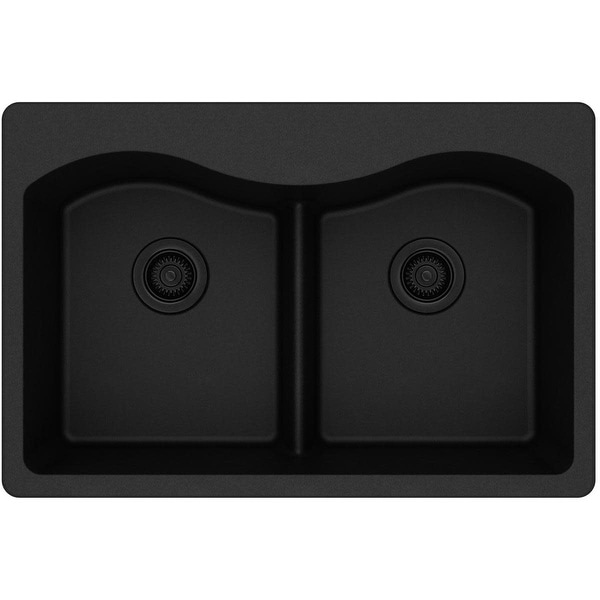Elkay ELGLB3322 Harmony 33" Double Basin Granite Composite Kitchen Sink for Drop In Installations with 50/50 Split, 5