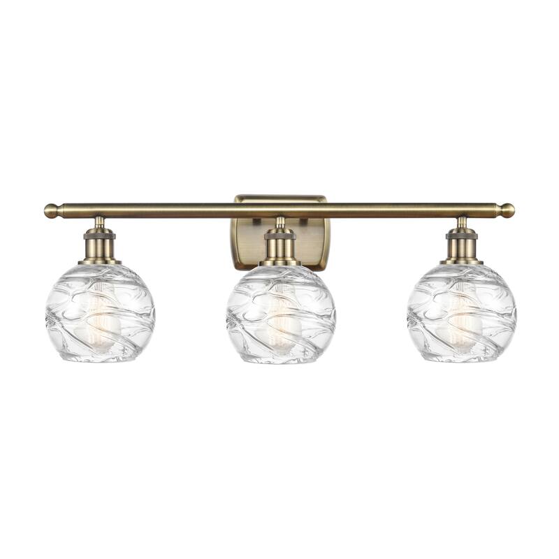Innovations Lighting Athens Deco Swirl 3 Light 26" Bath Vanity Light - Antique Brass
