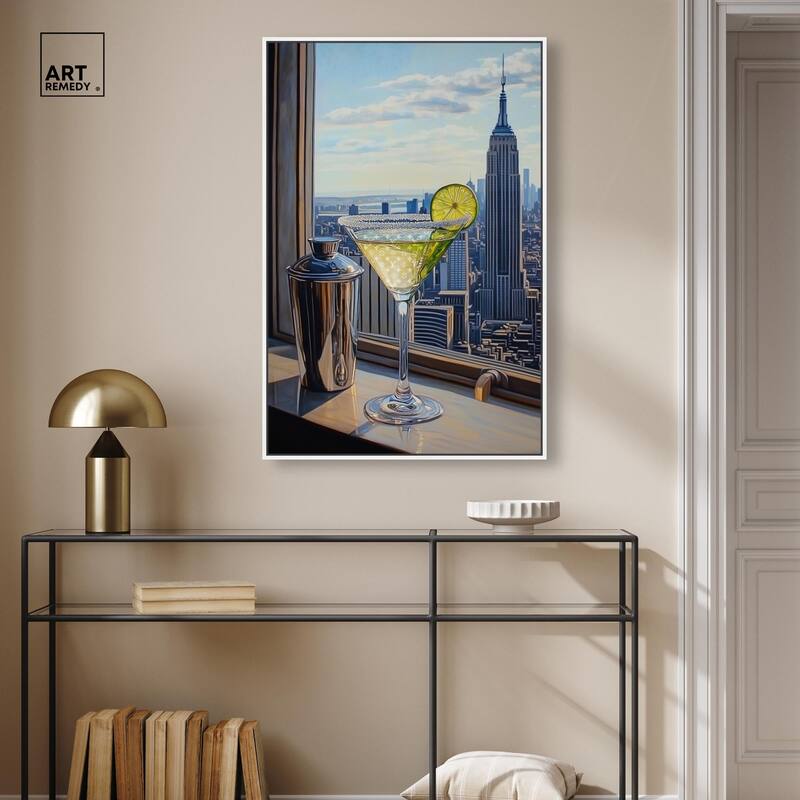 Classy Drink in NYC Canvas by Art Remedy