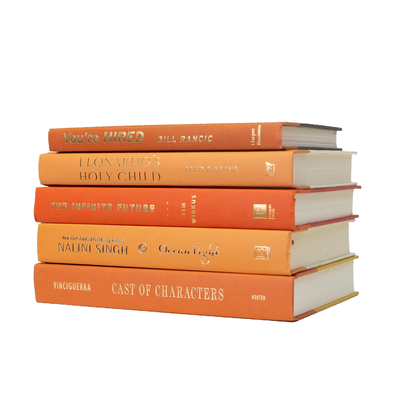 Decorative Books - Canyon Book Stack - 5 Orange Books