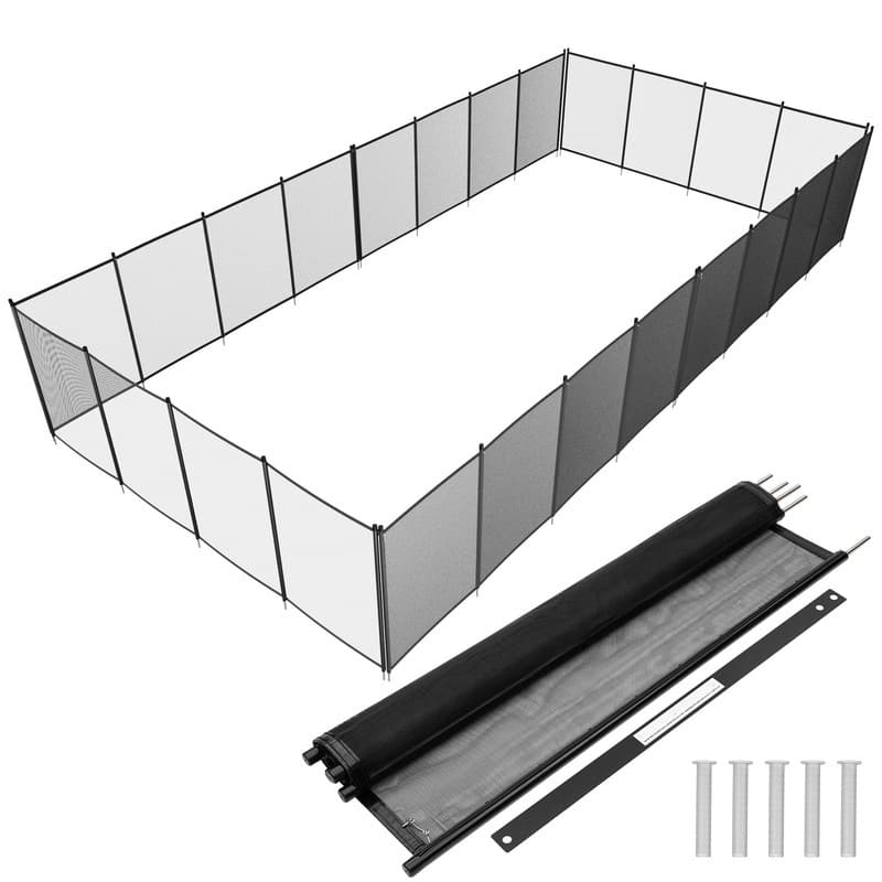 12 Ft. Swimming Pool Fence Garden Fence Black