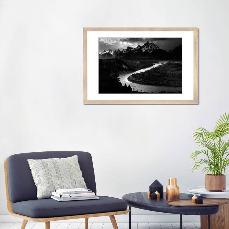 iCanvas "The Tetons - Sn-ke River" by Ansel Adams