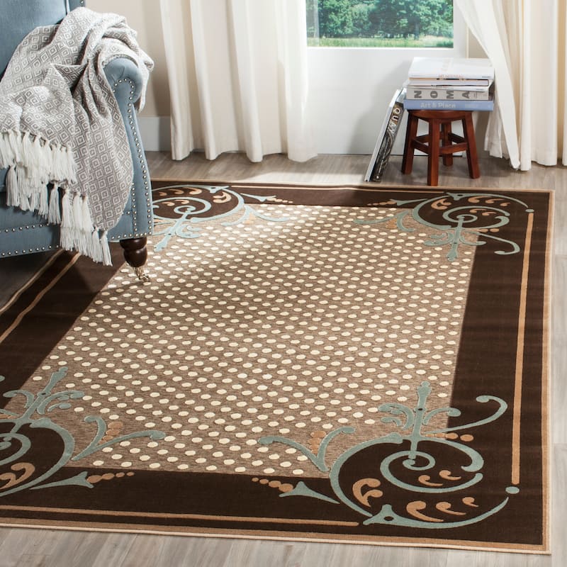 Martha Stewart by SAFAVIEH Handmade Scrollwork Viscose Rug - 2'7" x 4' - Brown