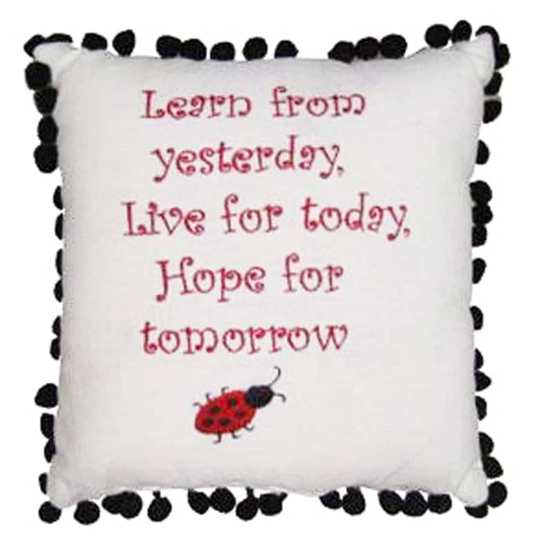 10" x 10" Learn From Yesterday Embroidered Small/Petite Accent Pillow