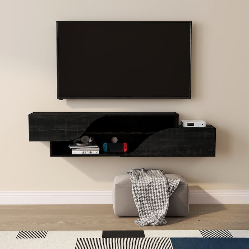 DH BASIC Transitional 59-inch 2-Shelf Floating TV Stand by Denhour