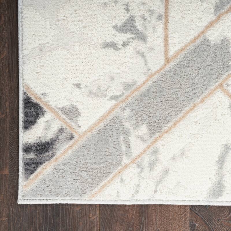 Nourison Elation Contemporary Abstract Marble Glam Area Rug