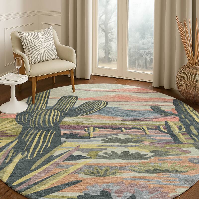 Machine Washable Indoor/ Outdoor Southwestern Mesa Chantille Rug