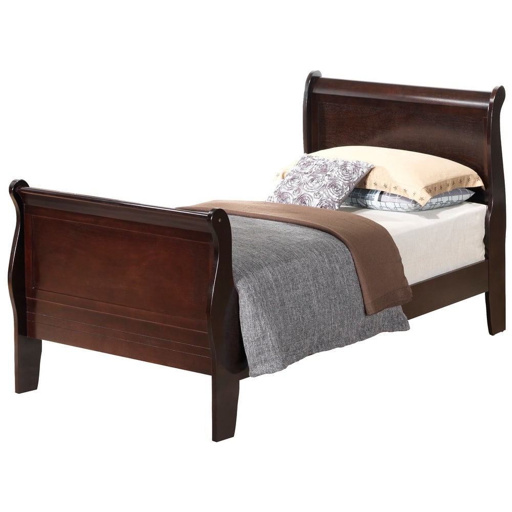 Twin Size Particle Board Traditional Platform Bed with Sturdy Design