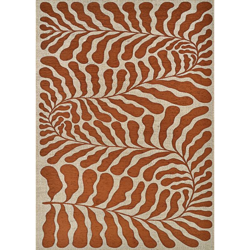 Dream Decor Rugs Juniper Seagrass Indoor Outdoor Area Rug - 9'8" x 13'6" - Rust