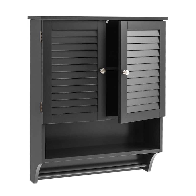 Costway Bathroom Wall Mounted Medicine Cabinet with Louvered Doors & - See Details