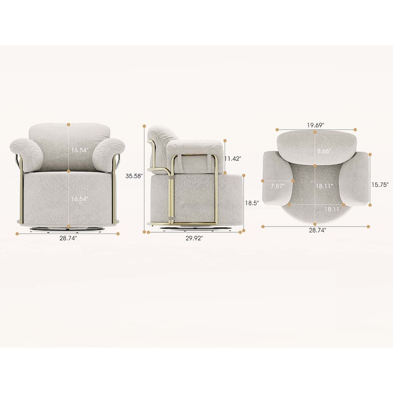 360 Degree Swivel Accent Chair,for Living Room,Bedroom,Office