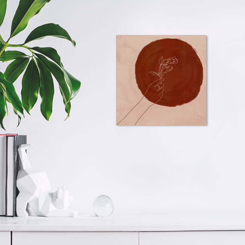 Wynwood Studio Canvas Abstract For the Sun Red and Maroon Modern & Contemporary Wall Art Canvas Print - 12 x 12