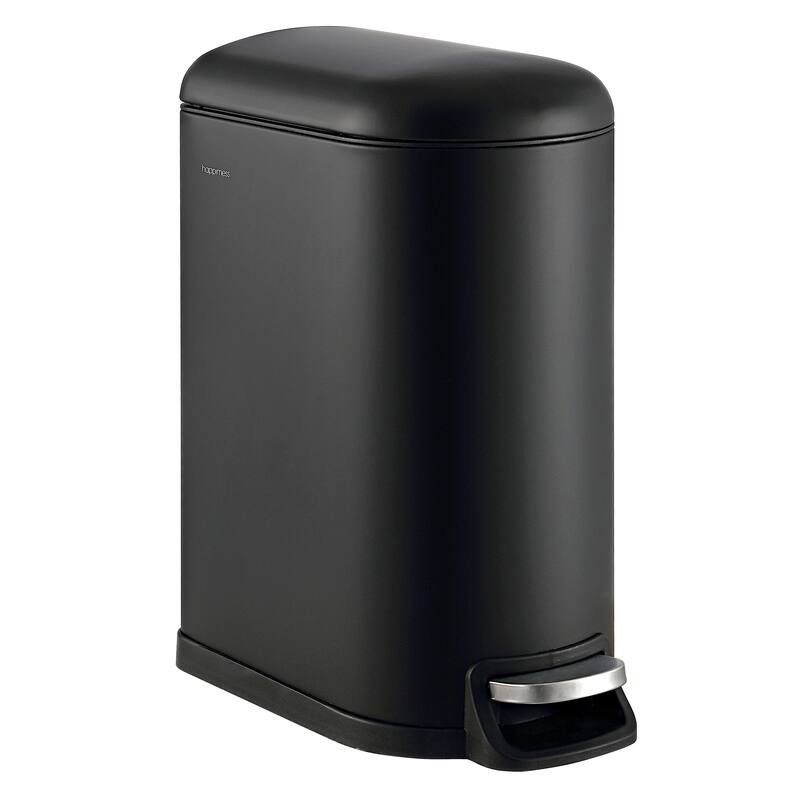 happimess Roland Step-Open Trash Can - Black